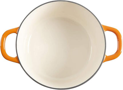 Crock-Pot Artisan 5-Quart Round Enameled Cast Iron Dutch Oven – Sunset Orange