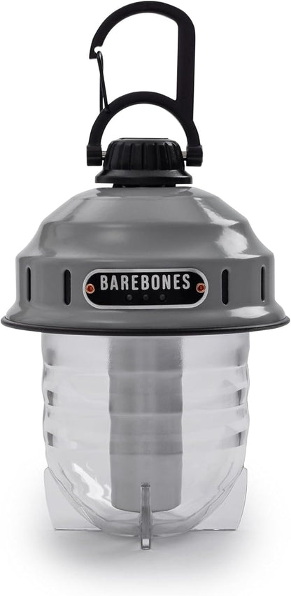 Barebones Beacon Hanging Light ??State Grey, Rechargeable LED Camping Lantern with Adjustable Brightness ??Weatherproof Vintage-Style Hanging Lantern for Outdoor Adventures and Year-Round Use