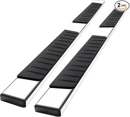 COMNOVA Pair Running Board Nerf Bar Compatible with 17-26 Ford F250 Superduty Crew Cab(4 Full-Size Doors) Side Steps, Width 6 Inch H Style Truck Step Nerf Bars Side Step Black.