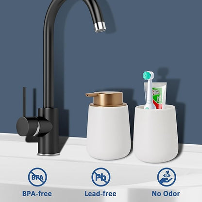 Soap Dispenser Ceramic with Easy-to-Press Pump Hand Lotion Liquid Dispenser
