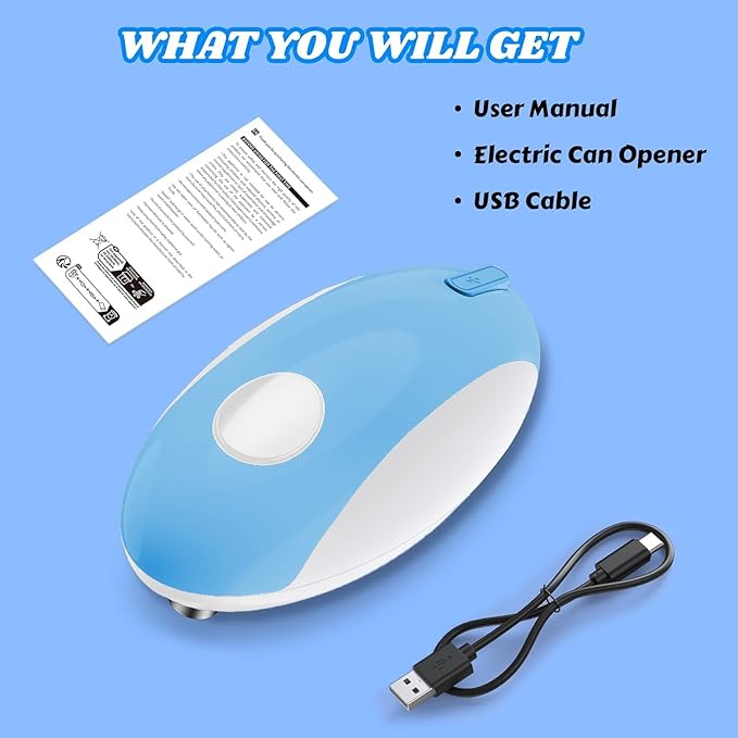USB Rechargeable Electric Can Opener – Battery Operated, One Touch Automatic