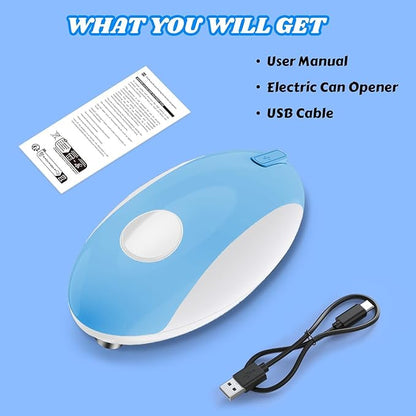 USB Rechargeable Electric Can Opener – Battery Operated, One Touch Automatic