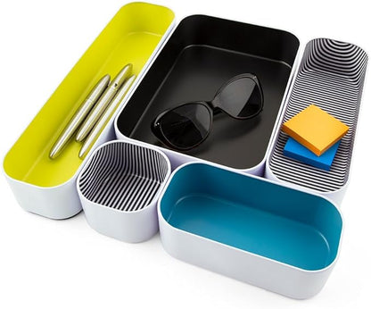 Three by Three Seattle 5 Piece Metal Organizer Tray Set