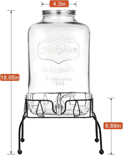 2 Gallon Glass Drink Dispenser