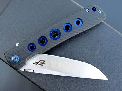 Eafengrow EF27 Folding knife, D2 Steel Blade Everyday Carry, Flipper Open, Liner Lock, G10 Handle Pocket Knifes with Clip for Camping Hiking(Black)
