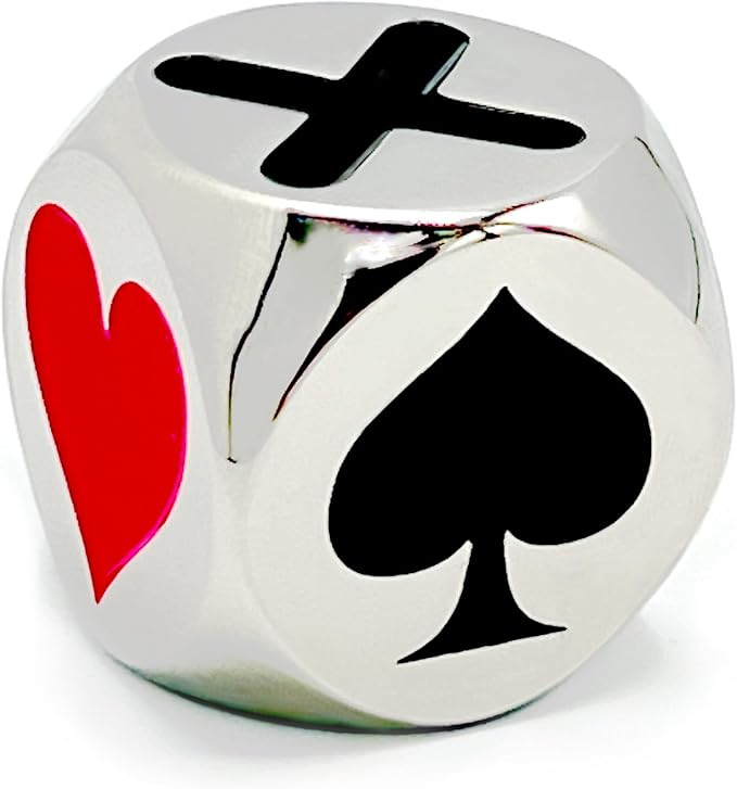 Luck Lab Premium Trump Marker/Indicator - for use with Euchre, Pinochle, Bridge and More - Comes with Black Velvet Storage Bag. (Silver)