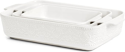 Ceramic Baking Dish Set of 3, Casserole Dishes