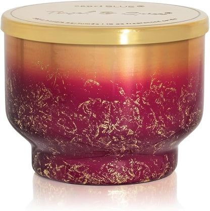 Capri Blue Tinsel & Spice Scented Candles for Home - Glimmer Inverted Jar Candles - Soy Candles - Holiday Candle with Mulberry & Gold Ombre Glass Holder (10 oz)