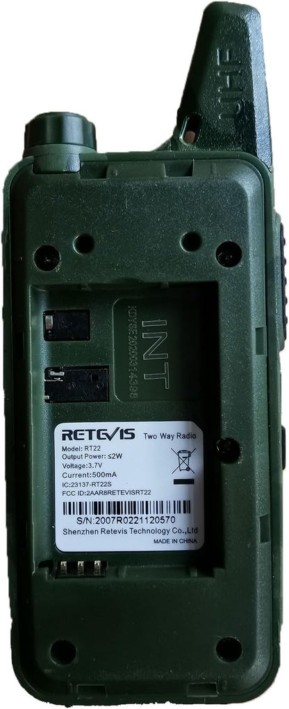 Retevis RT22 Walkie Talkies Rechargeable, Voice Activated, Emergency Alarm, Outdoor Cruise Ship ATV Hunting Skiing Handheld Two Way Radio Walkie-Talkies (4 Pack,Camouflage)