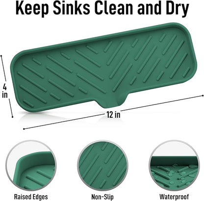 Zulay Kitchen Large Silicone Sponge Holder – Flexible Sink Organizer Tray