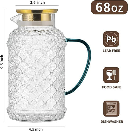 Buaic 2 PACK Glass Pitcher