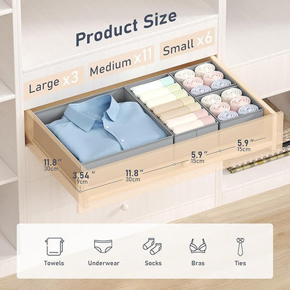 DIMJ Drawer Organizer Clothes Storage