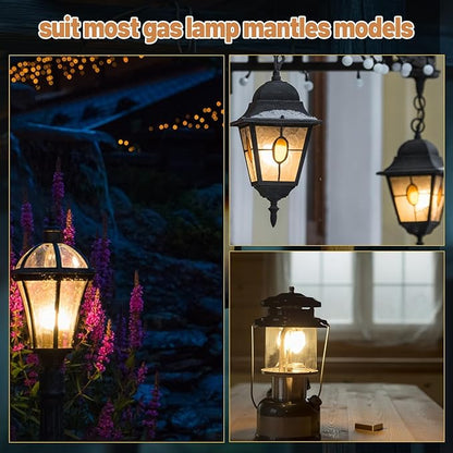 Preformed Gas Light Mantles, Gas Lamp Mantles Gaslight Mantles Preformed Inverted Mantle Gas Light Preformed Mantle for Outdoor Indoor Gas Lights