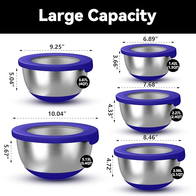 KITEISCAT Stainless Steel Mixing Bowls