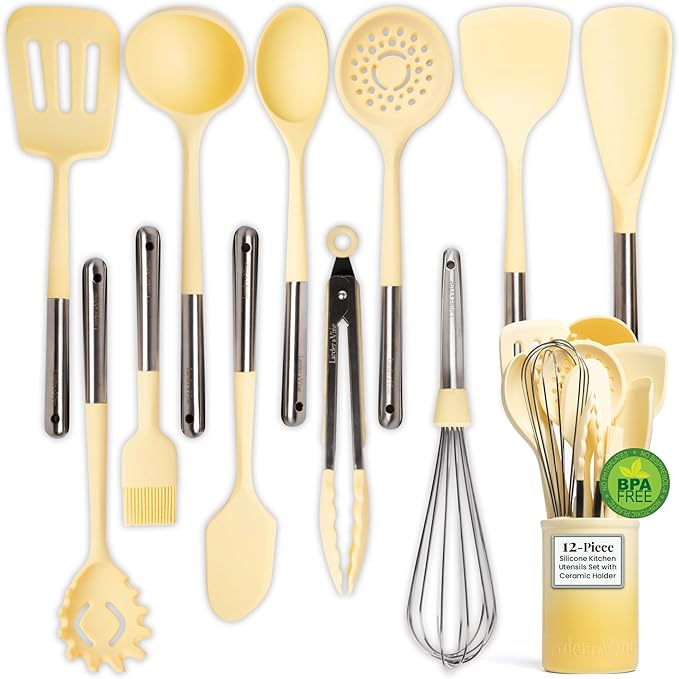 Larder & Vine 12-Piece Silicone Kitchen Cooking Utensils Set