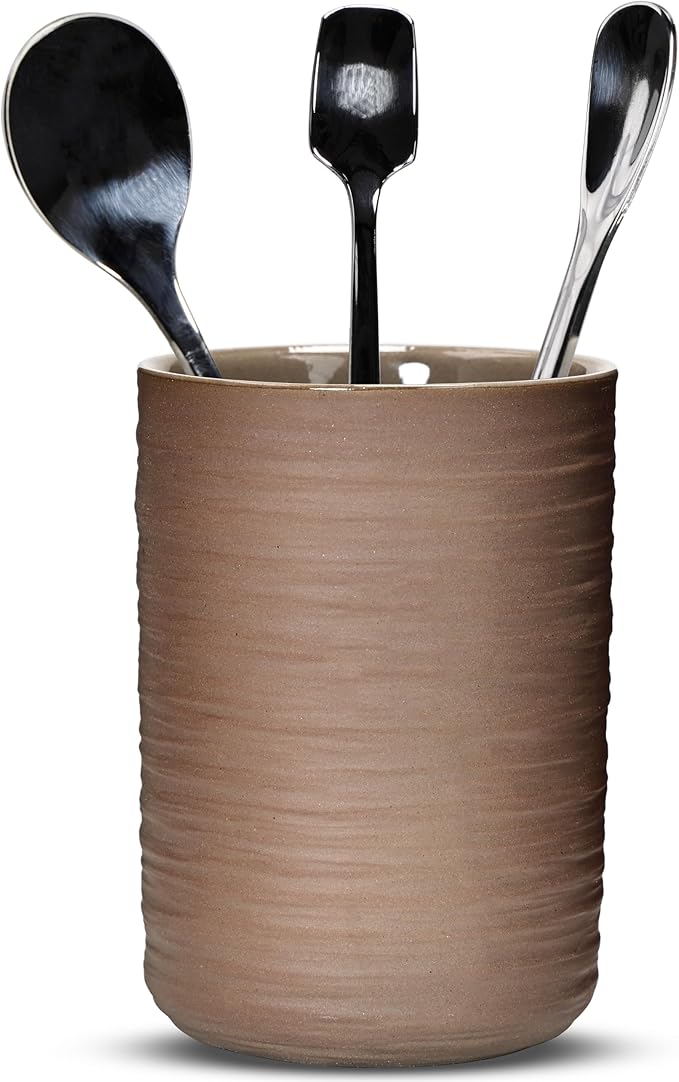 Ceramic Spoon Holder for Coffee Bar, Upright Tea Spoon Holder Cup, Coffee