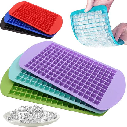 LeeYean Silicone Mini Ice Cube Trays 3 Pack, 160 Crushed Ice Cube Molds Easy