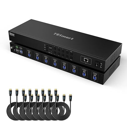 TESmart USB 3.0 HDMI KVM Switch 8 Port 4K@60Hz, 8X1 Rackmount KVM