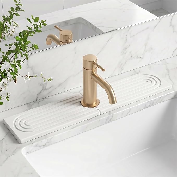 Stone Faucet Mat for Kitchen Sink-Diatomite Drying Stone Mat& Sink Protector