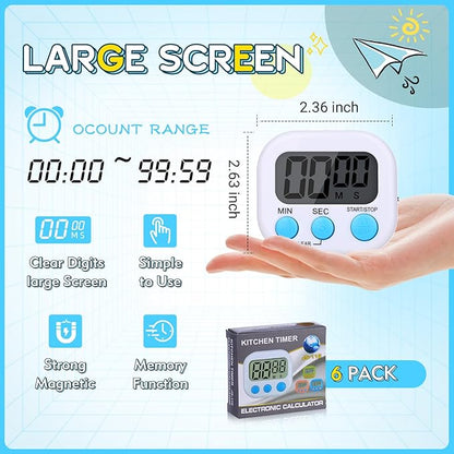 Mwellewm 6 Packs Digital Timers