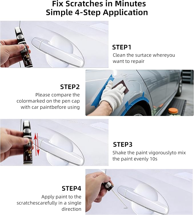 Crystal Black Pearl(NH-731P) Car Paint Touch Up Pen Compatible with Honda,2-In-1 Color Accurate Touch Up Car Scratch Repair Paint Match Honda Series Automotive Scratch Remover for Nicks & Chips Repair