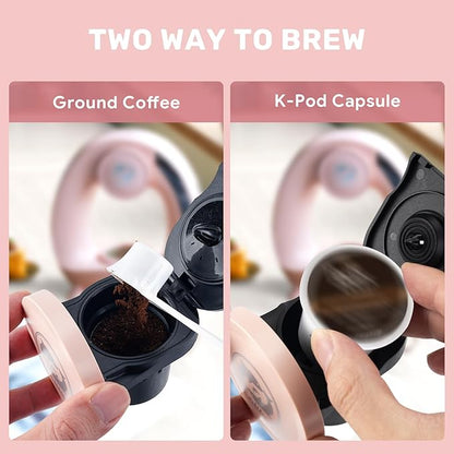 Single Serve Coffee Maker, Fast Brew in 2 minutes, Stylish＆Compact Design