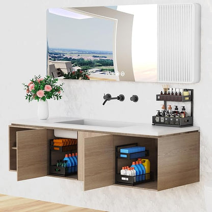 Petiza Under Sink Organizer Pull Out Cabinet Organizer Adjustable Height 2 Tier