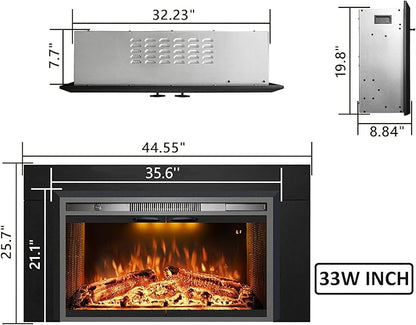 Velaychimny 45" W x 25" H Electric Fireplace Insert