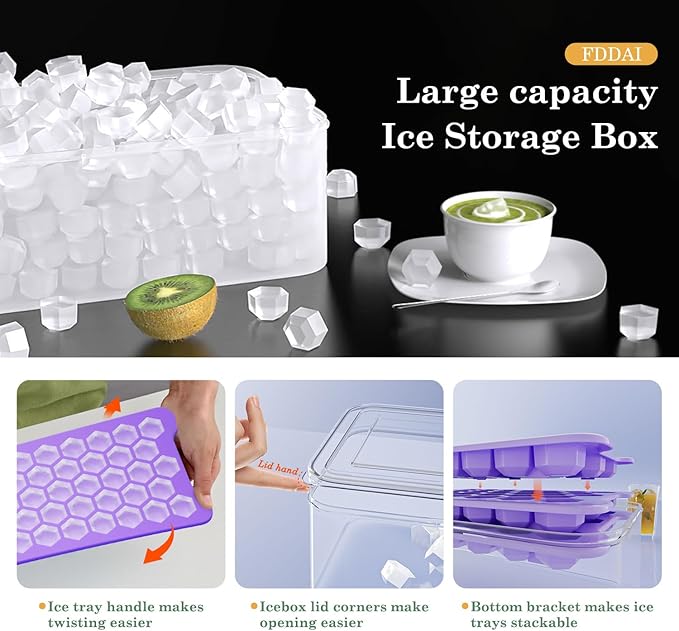 Mini Ice Cube Tray for Freezer: Small Plastic Ice Cubes Trays for Freezer