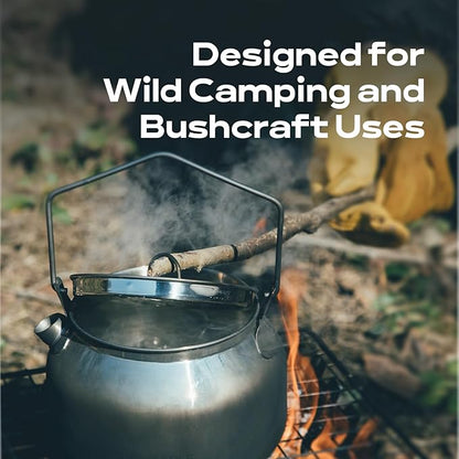 Fire-Maple Antarcti Portable 1.2 Liter Lightweight Stainless Steel Camping Kettle | Durable and Portable Camp Tea Pot | Ideal for Bushcraft and Outdoor Campfire Use