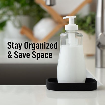 Zulay Kitchen Small Silicone Sponge Holder – Space-Saving Sink Organizer Tray