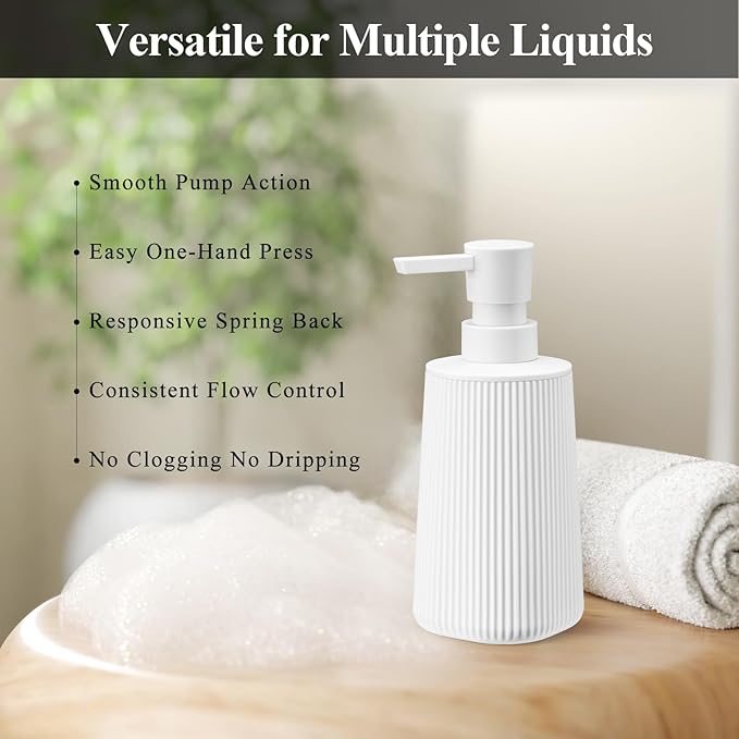 White 2 Pack Hand Soap Dispensers Set