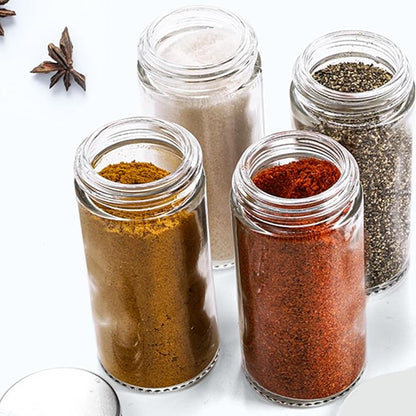 Tebery 12 Pack Round Spice Bottles 3oz Glass Spice Jars