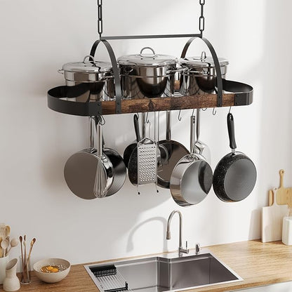 Hanging Pot Rack, 32-Inch Ceiling Pot Rack