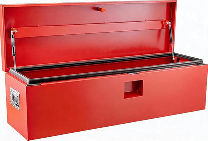 IDEALHOUSE Truck Bed Tool Box and Trailer Tongue Box - 30" Black Steel Storage Chest for Pickup Trucks, RVs, Trailers, Vans, 24"x 15"x 15"