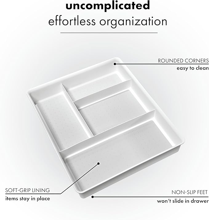 madesmart 4 Compartment Drawer Organizer, Office Tools, & Small Household Items