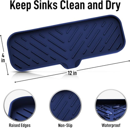 Zulay Kitchen Large Silicone Sponge Holder – Flexible Sink Organizer Tray