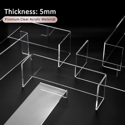 LFTYTUO 2 Set Large Acrylic Clear Display Risers, 3 Sizes 12" Rectangular