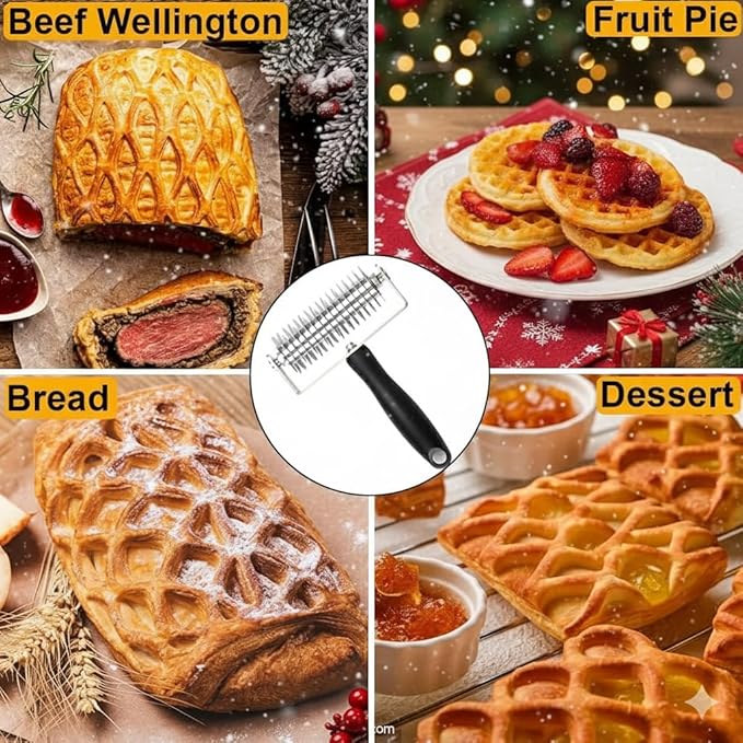 Pastry Lattice Roller Cutter, Stainless Steel Multi-Wheel Dough Cutter