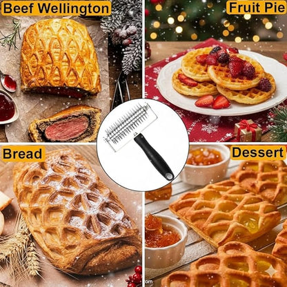 Pastry Lattice Roller Cutter, Stainless Steel Multi-Wheel Dough Cutter