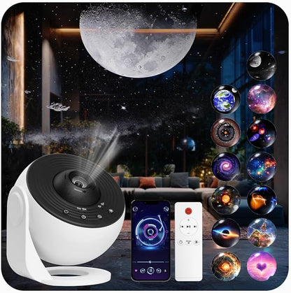 Galaxy Projector for Bedroom Pro Version, HD 12 in 1 Film Discs Star Projector