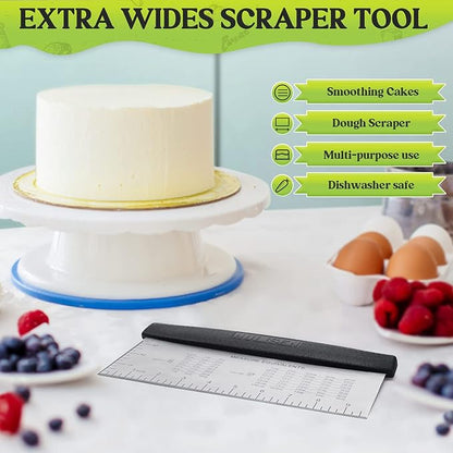 HULISEN Large Bench Scraper for Baking, 10 inch Dough Pastry Scraper