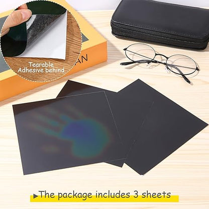 Spakon 3 Pcs Heat Sensitive Sheet Temperature Sensitive Sheet 6 Color Changing Heat Board, 24 to 34 Celsius Degree Transition for Science Experiment (6 x 6 Inch)