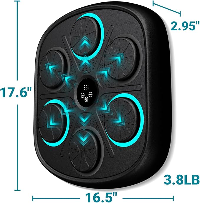 2025 New Model Smart Music Boxing Machine for Adults and Kids, Training Machine with LED Electronic Wall Mounted, Home Indoor Workout Equipment with Premium Boxing Gloves