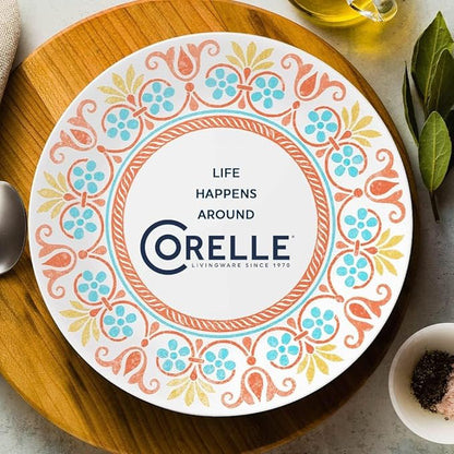 Corelle Terracotta Dreams Dinnerware Set for 6 18 Pieces Dinner Plates, Appetizer Plates, and 18 Oz Bowls Dishwasher, Microwave, and Freezer Safe Proudly Made in the USA