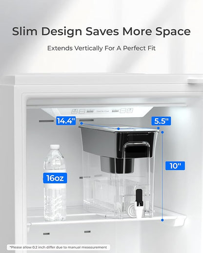 Waterdrop 35-Cup Slim Water Filter Dispenser, Large Capacity Water Filter