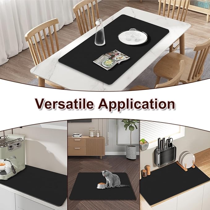 BLESWIN Dish Drying Mat for Kitchen, Coffee Station Mats