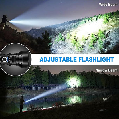 KINGCAESAR Flashlights High Lumens - 2 Pack, 90,000 Lumens Super Bright Flashlight Rechargeable, Powerful LED Flashlight with 5 Modes, IPX7 Waterproof Flash Light for Home, Outdoor Activities