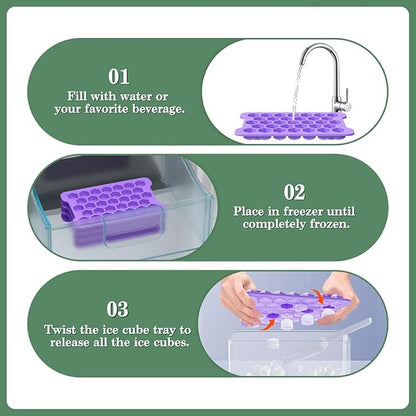 Mini Ice Cube Tray for Freezer: Small Plastic Ice Cubes Trays for Freezer