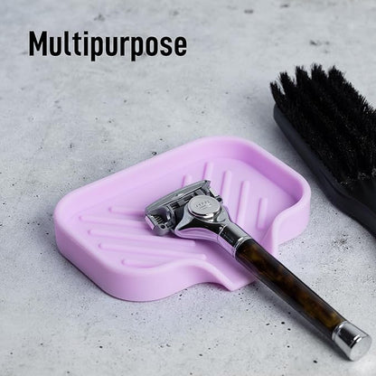 Zulay Kitchen Small Silicone Sponge Holder – Space-Saving Sink Organizer Tray